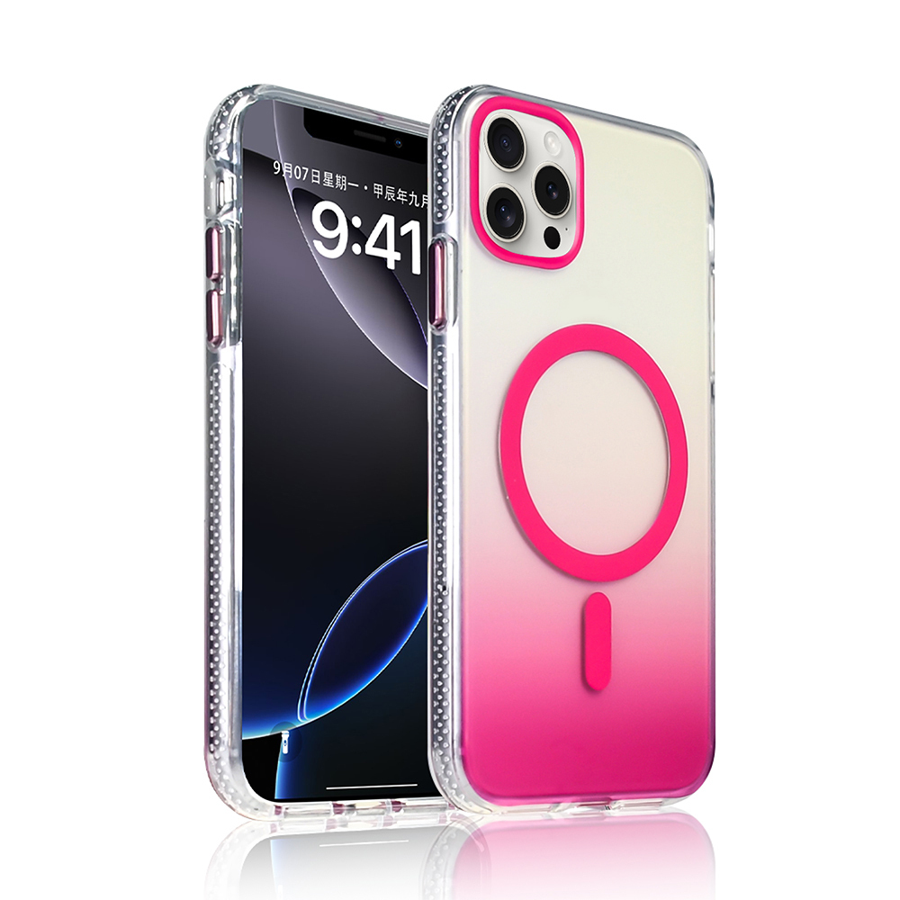 Apple iPhone 16 Pro Uyumlu Kılıf M-safe Şarj Özellikli Transparan Renk Geçişli Zore Toros Kapak