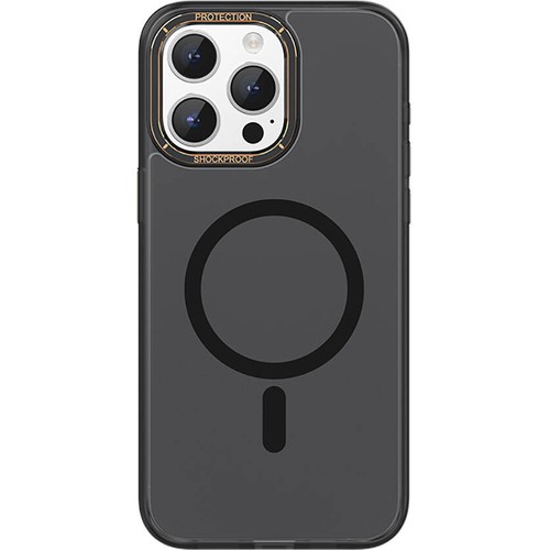 Apple iPhone 15 Pro Uyumlu Kılıf M-safe Şarj Özellikli Cam Arka Yüzey Recci Michelin Serisi Kapak