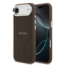Apple iPhone 17 Air Uyumlu Kılıf Guess Orjinal Lisanslı M-safe Şarj Özellikli Klasik Yazı Logolu PU Deri Kapak