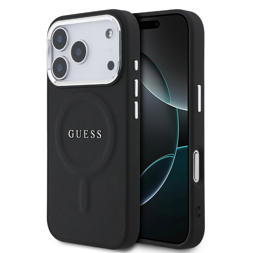 Apple iPhone 17 Pro Uyumlu Kılıf Guess Orjinal Lisanslı M-safe Şarj Özellikli Klasik Yazı Logolu PU Deri Kapak