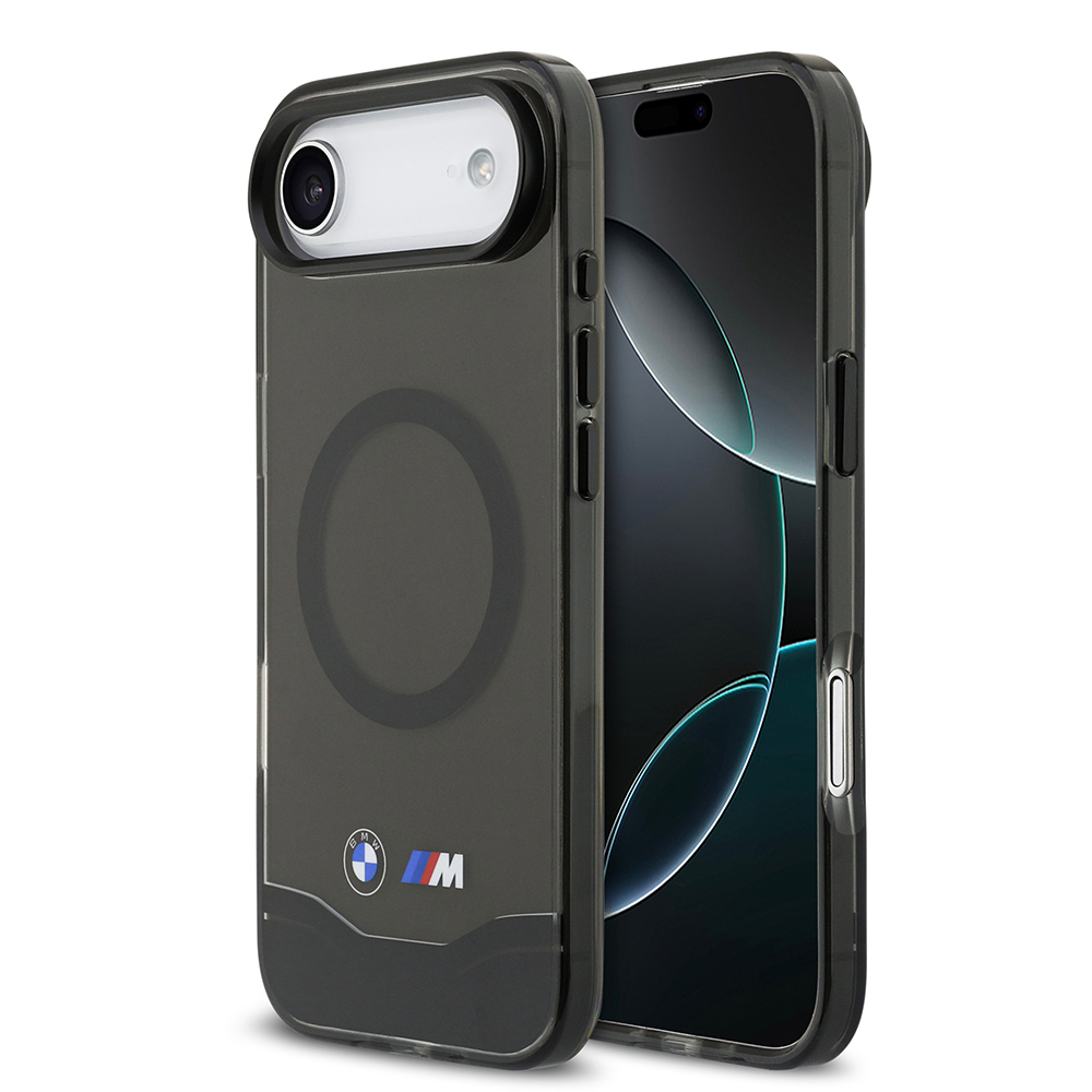 Apple iPhone 17 Air Uyumlu Kılıf BMW Orjinal Lisanslı M-safe Şarj Özellikli Metal Buton Tasarımlı Tranparan M Dizayn Kapak