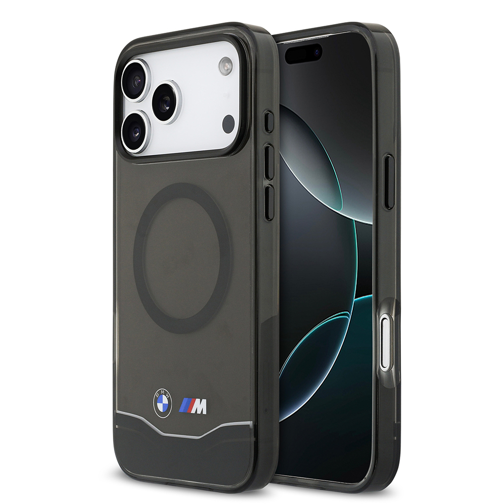 Apple iPhone 17 Pro Max Uyumlu Kılıf BMW Orjinal Lisanslı M-safe Şarj Özellikli Metal Buton Tasarımlı Tranparan M Dizayn Kapak