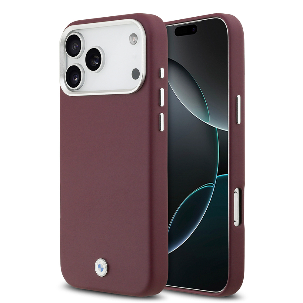 Apple iPhone 17 Pro Max Uyumlu Kılıf BMW Orjinal Lisanslı M-safe Şarj Özellikli Metal Logolu Tam Kaplama Deri Kapak