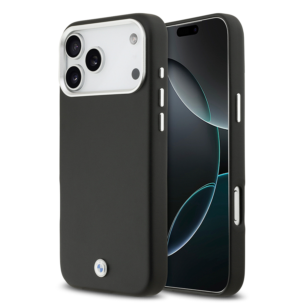 Apple iPhone 17 Pro Max Uyumlu Kılıf BMW Orjinal Lisanslı M-safe Şarj Özellikli Metal Logolu Tam Kaplama Deri Kapak