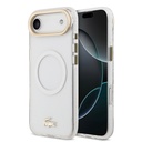 Apple iPhone 17 Air Uyumlu Kılıf Lacoste Orjinal Lisanslı M-safe Şarj Özellikli Gold Timsah Logolu Buzlu Kapak
