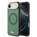 Apple iPhone 17 Air Uyumlu Kılıf Lacoste Orjinal Lisanslı M-safe Şarj Özellikli Gold Timsah Logolu Buzlu Kapak