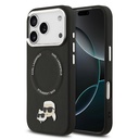 Apple iPhone 17 Pro Uyumlu Kılıf Karl Lagerfeld Orjinal Lisanslı M-safe Şarj Özellikli Metal Kamera ve Buton Tasarımlı K&C PU Deri Kapak