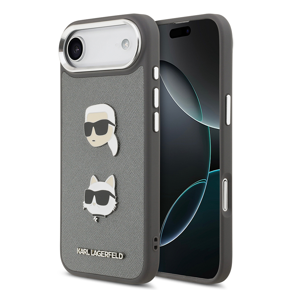 Apple iPhone 17 Air Uyumlu Kılıf Karl Lagerfeld Orjinal Lisanslı Metal Logolu K&C Heads Pin Kapak