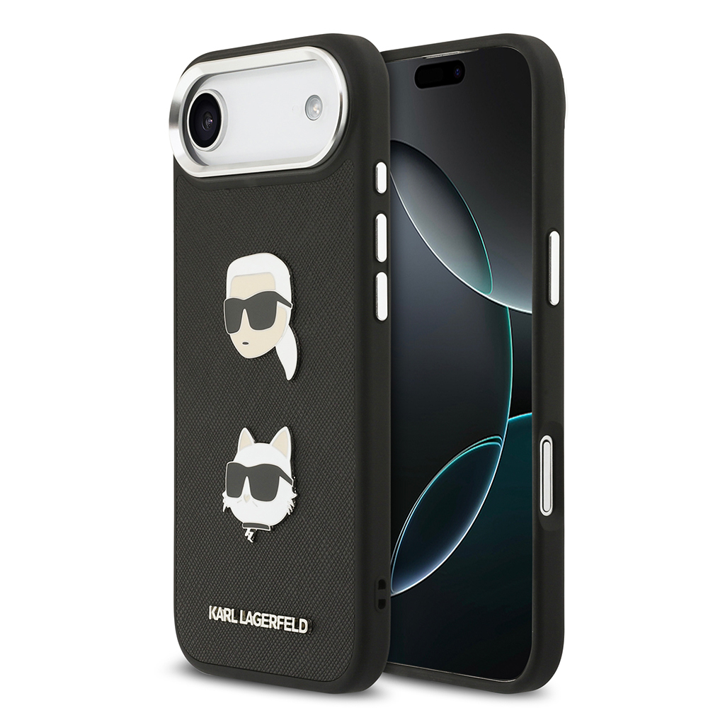 Apple iPhone 17 Air Uyumlu Kılıf Karl Lagerfeld Orjinal Lisanslı Metal Logolu K&C Heads Pin Kapak