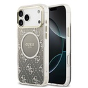 Apple iPhone 17 Pro Max Uyumlu Kılıf Guess Orjinal Lisanslı M-safe Şarj Özellikli 4G Desenli Simli Silikon Kapak