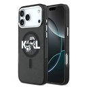 Apple iPhone 17 Pro Max Uyumlu Kılıf Karl Lagerfeld Orjinal Lisanslı Parlayan Simli Karl & Choupette Sketch Logo Kapak