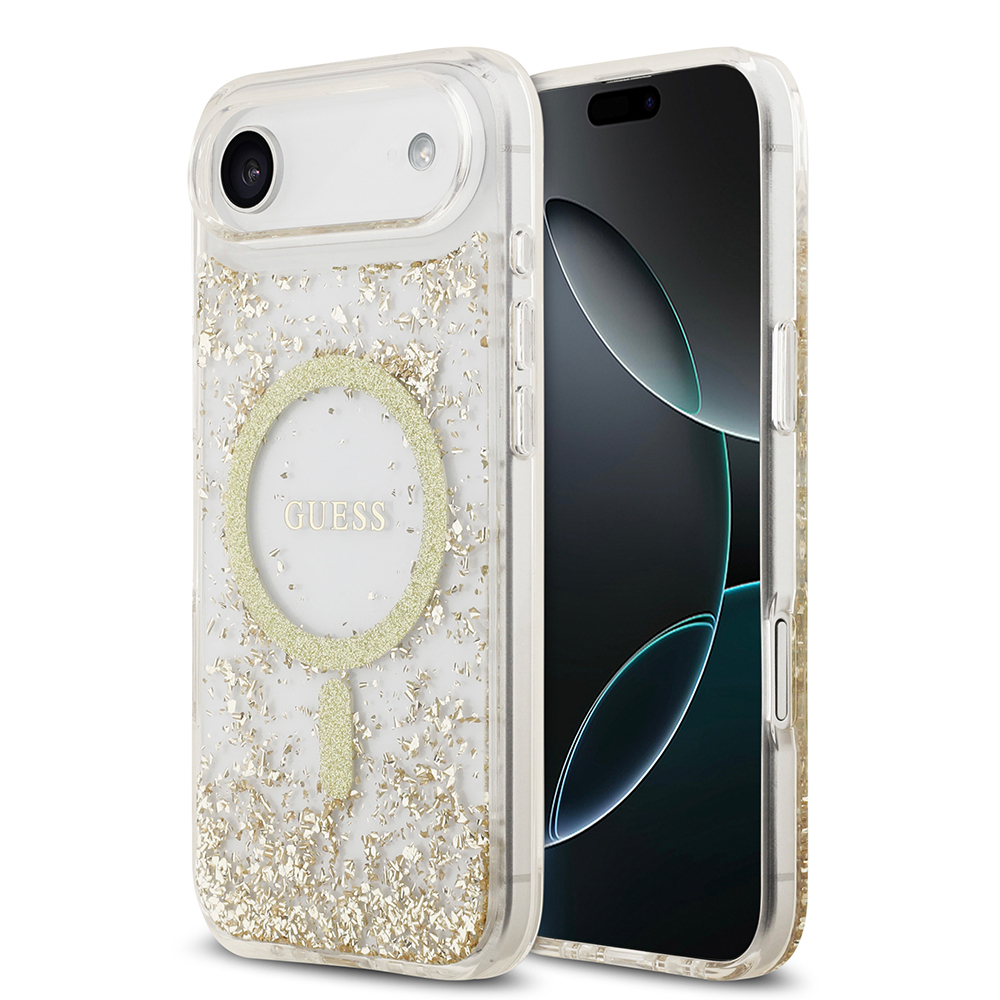 Apple iPhone 17 Air Uyumlu Kılıf Guess Orjinal Lisanslı M-safe Şarj Özellikli Transparan Resin Bottom Kapak