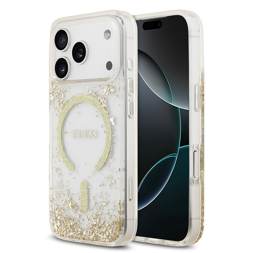 Apple iPhone 17 Pro Uyumlu Kılıf Guess Orjinal Lisanslı M-safe Şarj Özellikli Transparan Resin Bottom Kapak