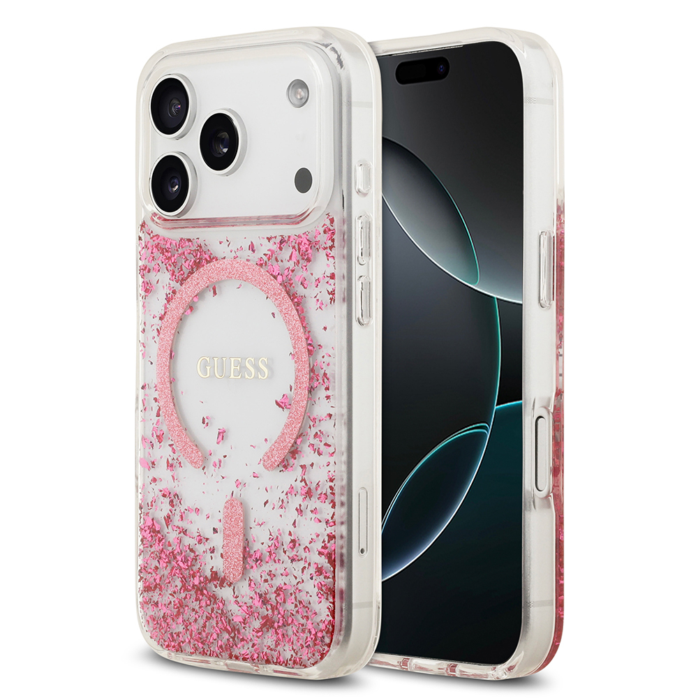 Apple iPhone 17 Pro Uyumlu Kılıf Guess Orjinal Lisanslı M-safe Şarj Özellikli Transparan Resin Bottom Kapak