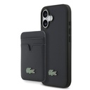 Apple iPhone 17 Uyumlu Kılıf Lacoste Orjinal Lisanslı M-safe Şarj Özellikli PU Pike Desenli Metal Logolu Kartlıklı Kapak