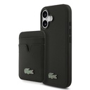 Apple iPhone 17 Uyumlu Kılıf Lacoste Orjinal Lisanslı M-safe Şarj Özellikli PU Pike Desenli Metal Logolu Kartlıklı Kapak