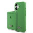 Apple iPhone 17 Uyumlu Kılıf Lacoste Orjinal Lisanslı M-safe Şarj Özellikli PU Pike Desenli Metal Logolu Kartlıklı Kapak