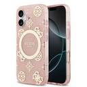 Apple iPhone 17 Uyumlu Kılıf Guess Orjinal Lisanslı M-safe Şarj Özellikli IML Peony ve 4G Desenli Klasik Logolu Kapak