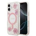 Apple iPhone 17 Uyumlu Kılıf Guess Orjinal Lisanslı M-safe Şarj Özellikli Transparan Resin Flowers Kapak
