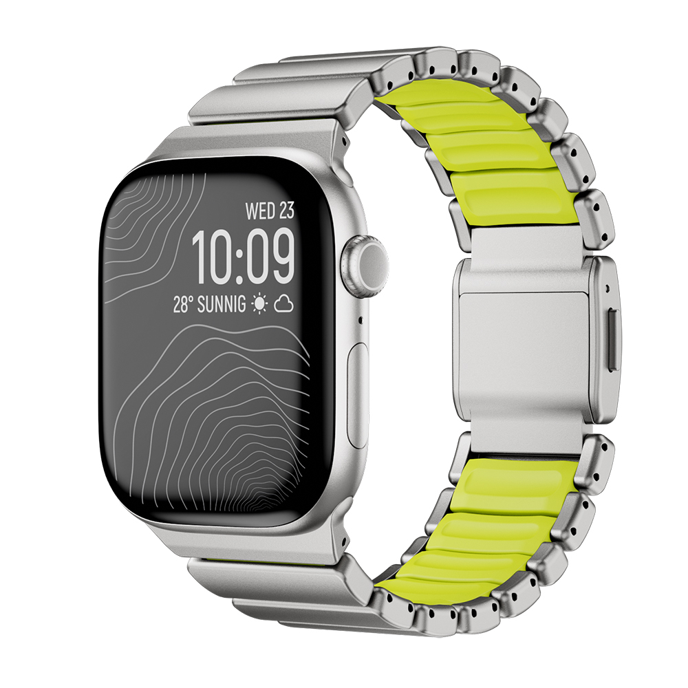 Apple Watch 7 45mm Uyumlu Zore KRD-149 Metal Silikon Kordon