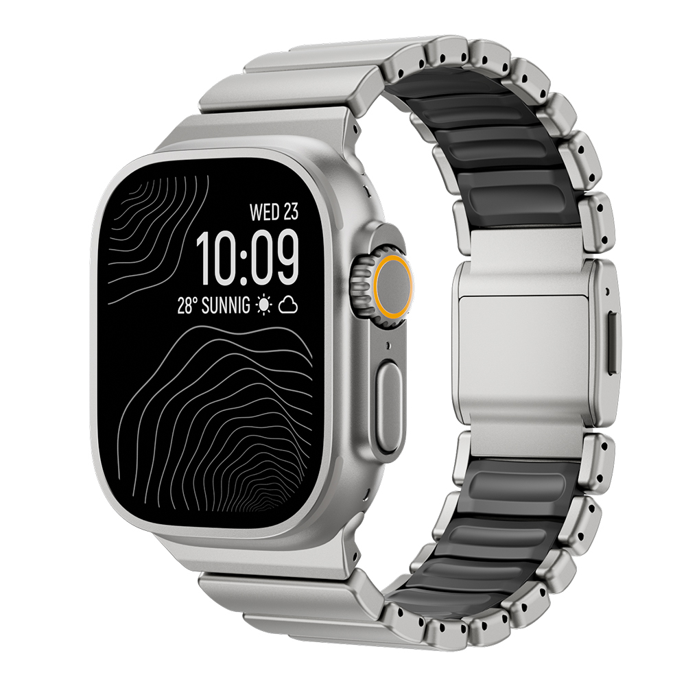 Apple Watch Ultra 49mm Uyumlu Zore KRD-149 Metal Silikon Kordon