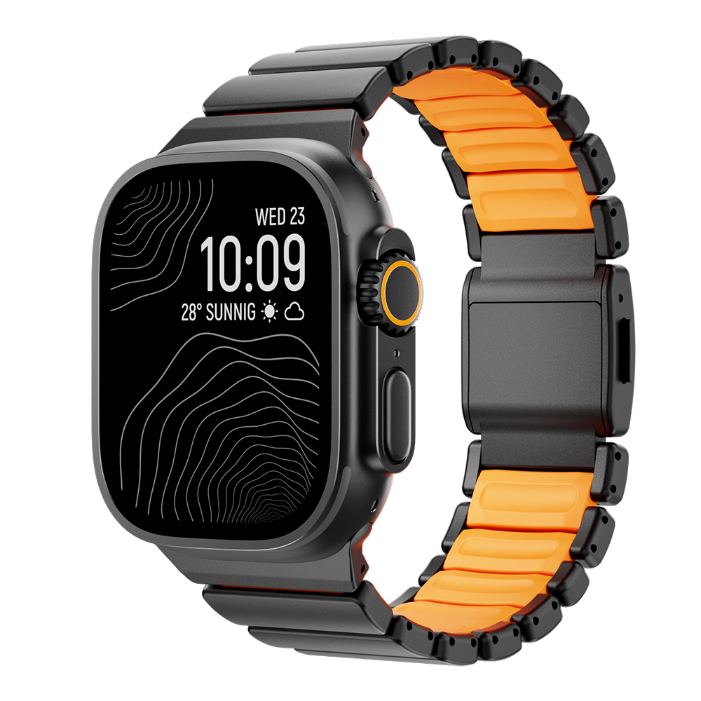 Apple Watch Ultra 49mm Uyumlu Zore KRD-149 Metal Silikon Kordon
