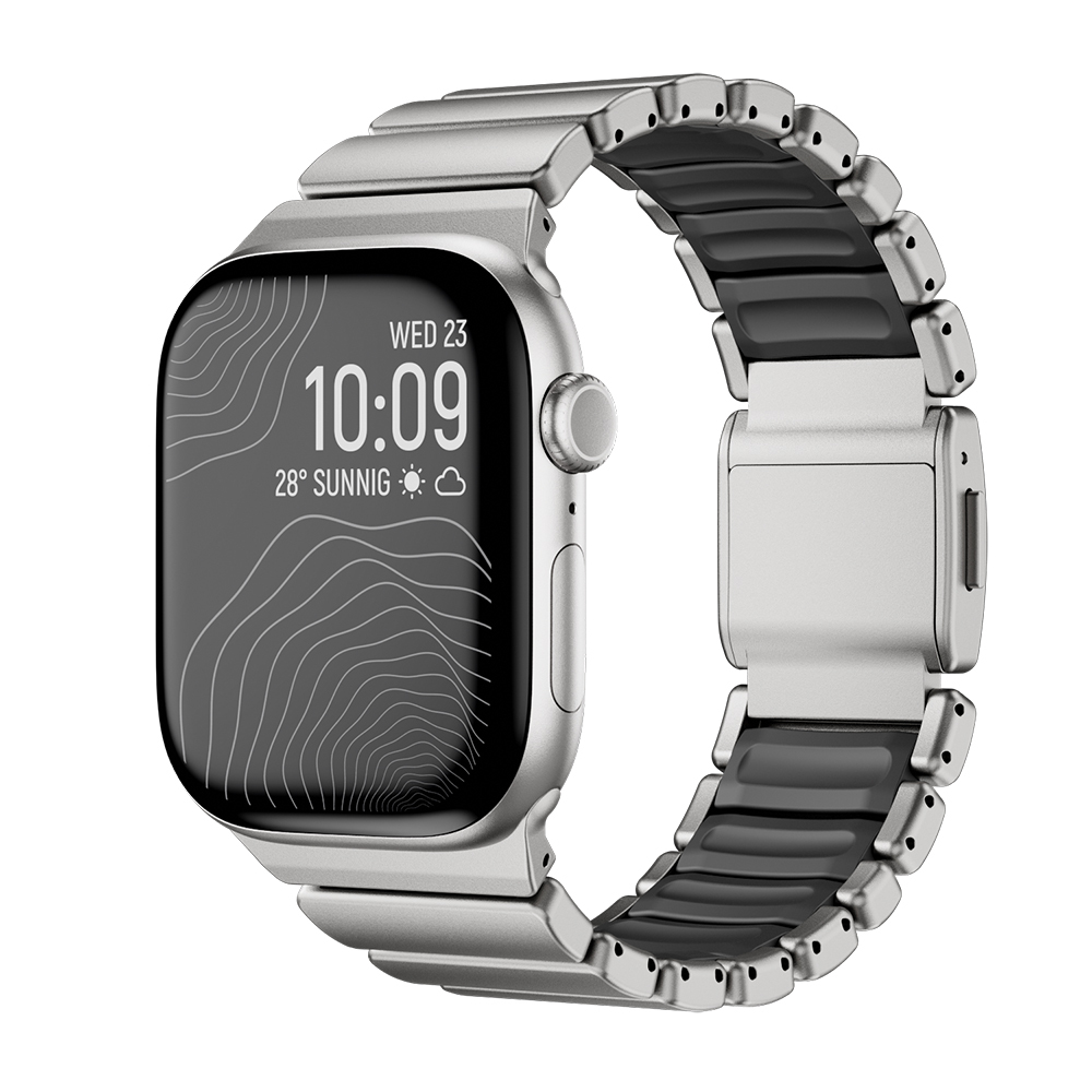 Apple Watch 10 46mm Uyumlu Zore KRD-149 Metal Silikon Kordon
