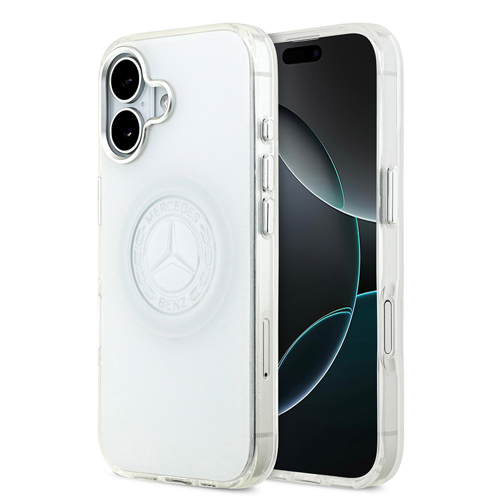 Apple iPhone 17 Uyumlu Kılıf Mercedes Benz Orjinal Lisanslı M-safe Şarj Özellikli Buzlu PC Nostaljik Yıldız Dizayn Kapak