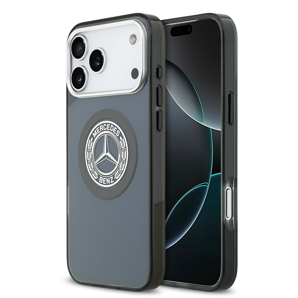 Apple iPhone 17 Pro Max Uyumlu Kılıf Mercedes Benz Orjinal Lisanslı M-safe Şarj Özellikli Çift Katmanlı PC Nostaljik Yıldız Dizayn Kapak