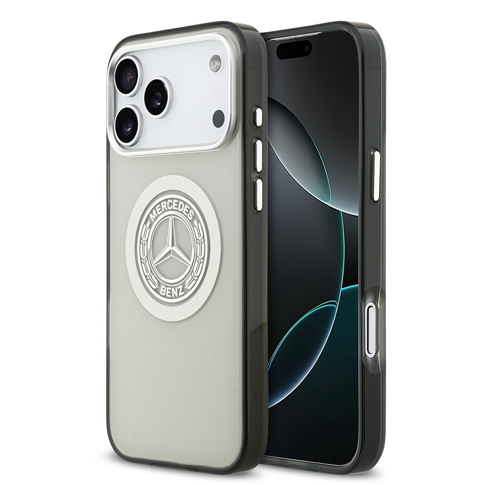 Apple iPhone 17 Pro Max Uyumlu Kılıf Mercedes Benz Orjinal Lisanslı M-safe Şarj Özellikli Çift Katmanlı PC Nostaljik Yıldız Dizayn Kapak