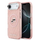Apple iPhone 17 Air Uyumlu Kılıf Karl Lagerfeld Orjinal Lisanslı Parlayan Simli Karl & Choupette Heads Kapak
