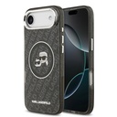 Apple iPhone 17 Air Uyumlu Kılıf Karl Lagerfeld Orjinal Lisanslı Parlayan Simli Karl & Choupette Heads Kapak