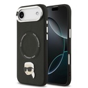 Apple iPhone 17 Air Uyumlu Kılıf Karl Lagerfeld Orjinal Lisanslı M-safe Şarj Özellikli Metal Kamera ve Buton Tasarımlı Karl PU Deri Kapak