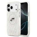 Apple iPhone 17 Pro Max Uyumlu Kılıf Karl Lagerfeld Orjinal Lisanslı Parlayan Simli Karl & Choupette Heads Kapak