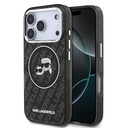 Apple iPhone 17 Pro Max Uyumlu Kılıf Karl Lagerfeld Orjinal Lisanslı Parlayan Simli Karl & Choupette Heads Kapak