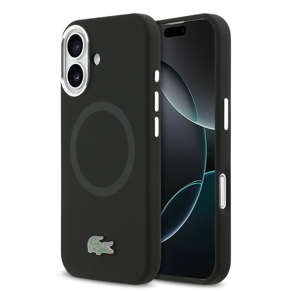 Apple iPhone 17 Uyumlu Kılıf Lacoste Orjinal Lisanslı M-safe Şarj Özellikli İkonik Logolu Metal Kamera Çerçeveli Silikon Kapak