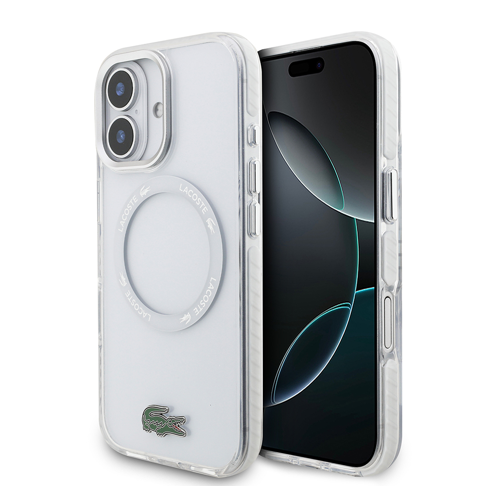 Apple iPhone 17 Uyumlu Kılıf Lacoste Orjinal Lisanslı M-safe Şarj Özellikli İkonik Timsah Logolu Buzlu Kapak