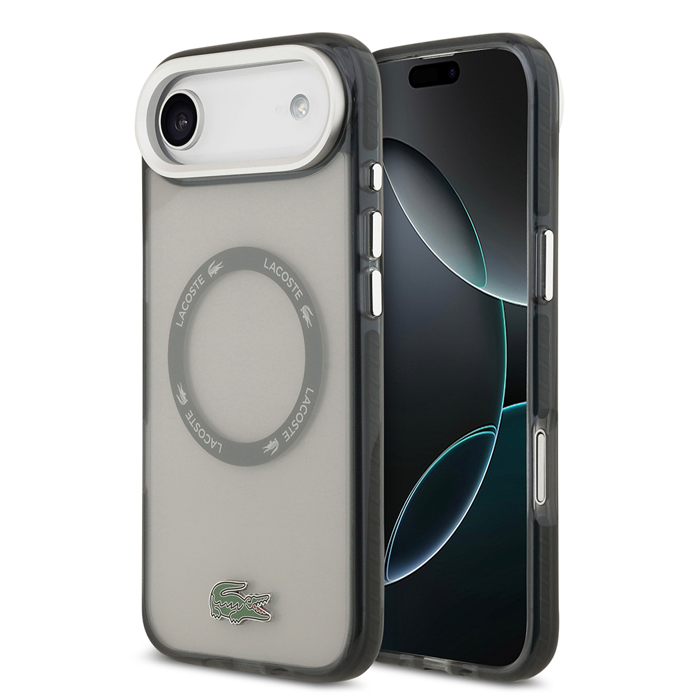 Apple iPhone 17 Air Uyumlu Kılıf Lacoste Orjinal Lisanslı M-safe Şarj Özellikli İkonik Timsah Logolu Buzlu Kapak