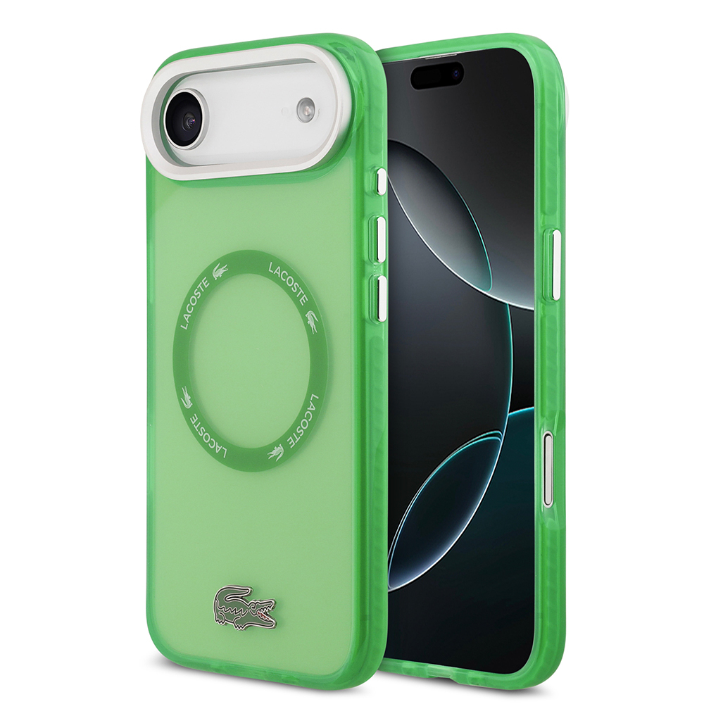 Apple iPhone 17 Air Uyumlu Kılıf Lacoste Orjinal Lisanslı M-safe Şarj Özellikli İkonik Timsah Logolu Buzlu Kapak
