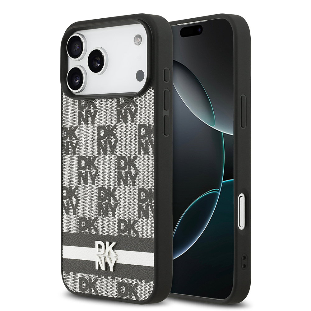 Apple iPhone 17 Pro Max Uyumlu Kılıf DKNY Orjinal Lisanslı M-safe Şarj Özellikli 3D Yazılı Metal Logolu Kapak