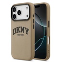 Apple iPhone 17 Pro Uyumlu Kılıf DKNY Orjinal Lisanslı M-safe Şarj Özellikli PU Deri Kabartmalı Kapak