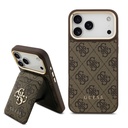Apple iPhone 17 Pro Max Uyumlu Kılıf Guess Orjinal Lisanslı M-safe Şarj Özellikli 4G Metal Büyük Logolu Kartlıklı Kapak