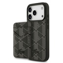 Apple iPhone 17 Pro Uyumlu Kılıf Lacoste Orjinal Lisanslı M-safe Şarj Özellikli PU Deri Tasarımlı Kartlıklı Karışık Monogram Desenli Kapak