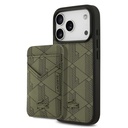 Apple iPhone 17 Pro Uyumlu Kılıf Lacoste Orjinal Lisanslı M-safe Şarj Özellikli PU Deri Tasarımlı Kartlıklı Karışık Monogram Desenli Kapak