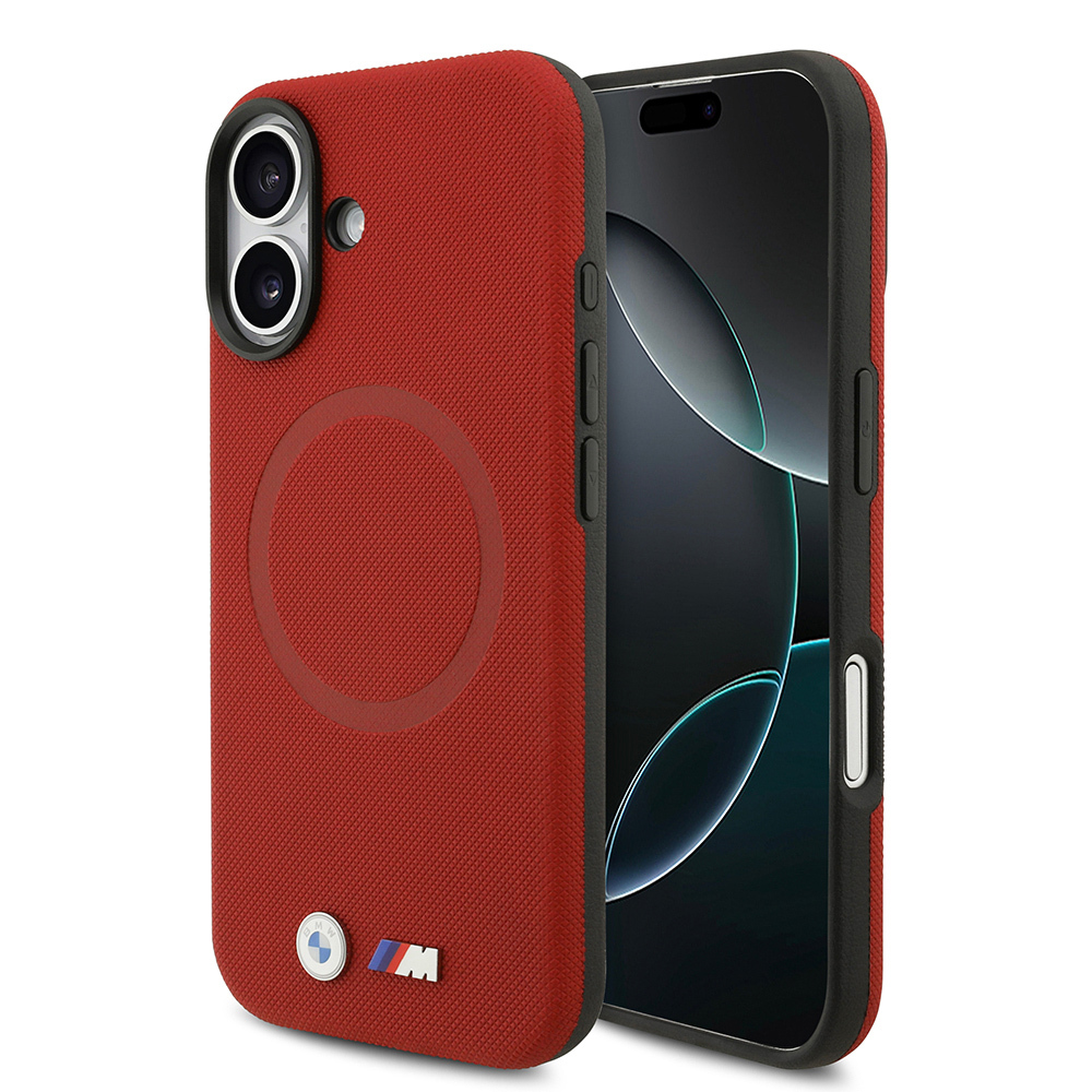 Apple iPhone 17 Uyumlu Kılıf BMW Orjinal Lisanslı M-safe Şarj Özellikli Metal Logolu Delikli M Dizayn Deri Kapak