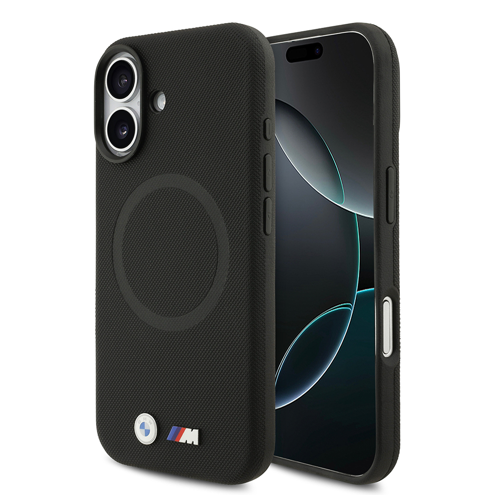 Apple iPhone 17 Uyumlu Kılıf BMW Orjinal Lisanslı M-safe Şarj Özellikli Metal Logolu Delikli M Dizayn Deri Kapak