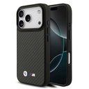 Apple iPhone 17 Pro Uyumlu Kılıf BMW Orjinal Lisanslı M-safe Şarj Özellikli Karbon Fiber Metal Logolu Kevlar Kapak