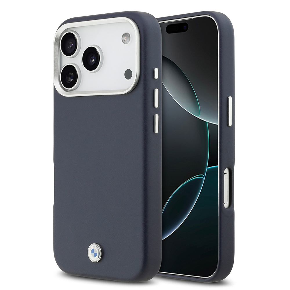 Apple iPhone 17 Pro Uyumlu Kılıf BMW Orjinal Lisanslı M-safe Şarj Özellikli Metal Logolu Tam Kaplama Deri Kapak