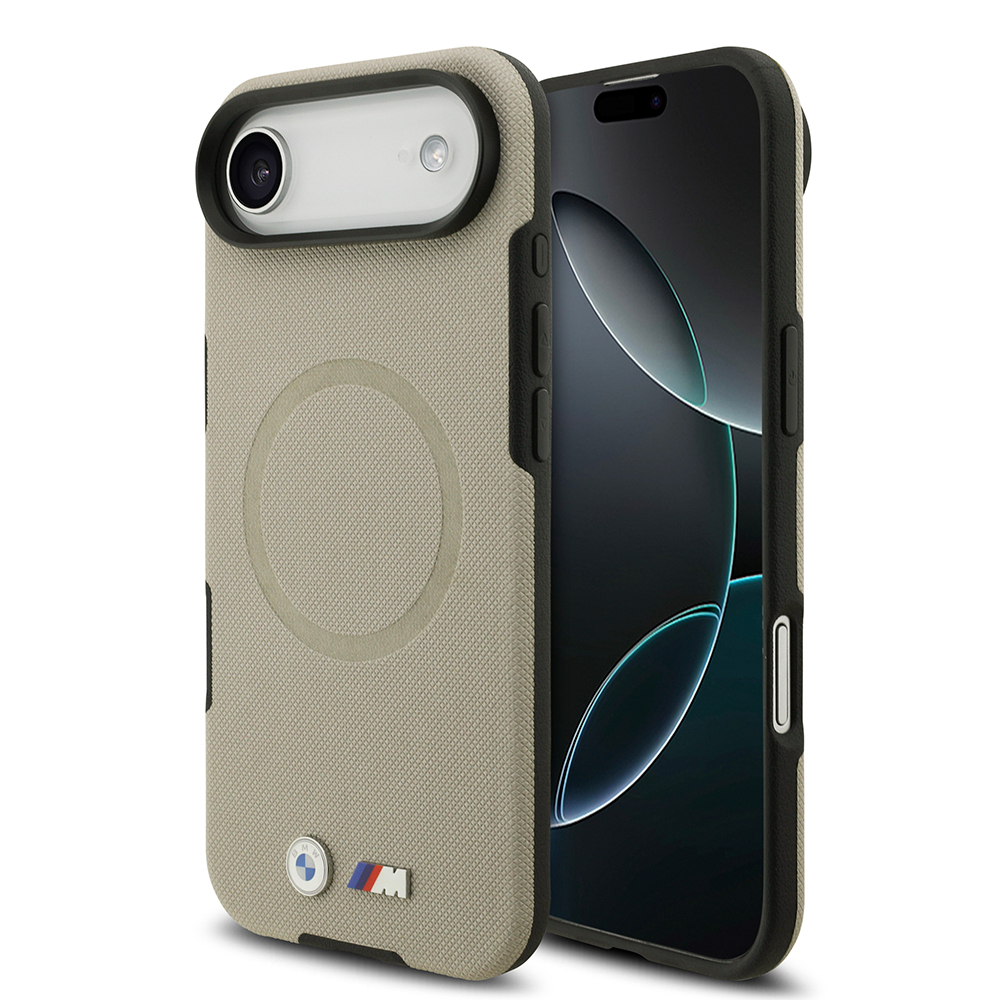 Apple iPhone 17 Air Uyumlu Kılıf BMW Orjinal Lisanslı M-safe Şarj Özellikli Metal Logolu Delikli M Dizayn Deri Kapak