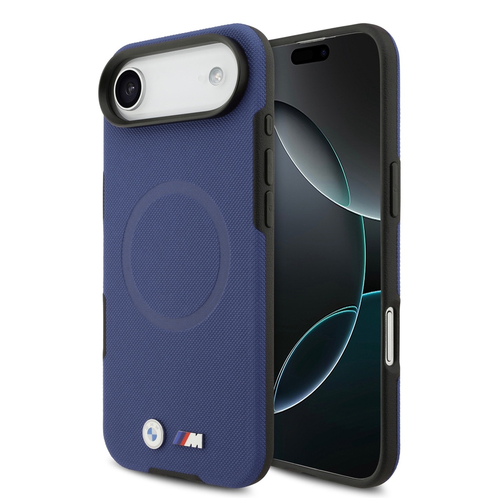 Apple iPhone 17 Air Uyumlu Kılıf BMW Orjinal Lisanslı M-safe Şarj Özellikli Metal Logolu Delikli M Dizayn Deri Kapak